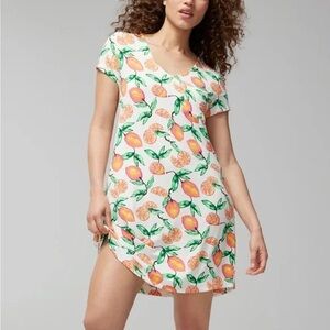 Soma Intimates Cool Nights Short-Sleeve Sleepshirt in Citrus Print